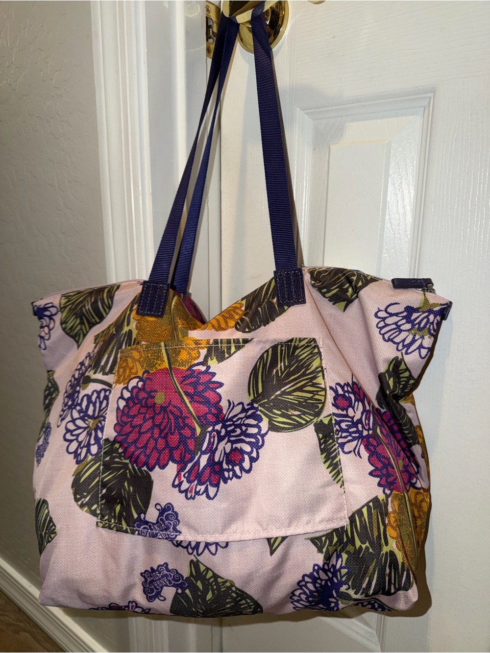 Tumi/Anna Sui Floral Tote with Purple Straps